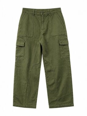 PINK Victoria's Secret Olive Green Wide Leg Cargo Jeans